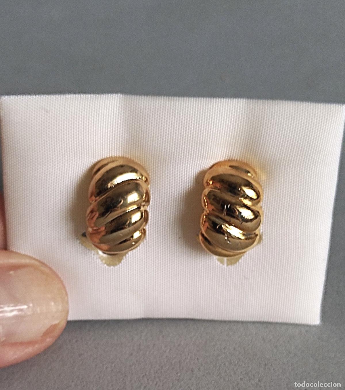 Joyeria: Pendientes dorados, cierre de clip. - Foto 1