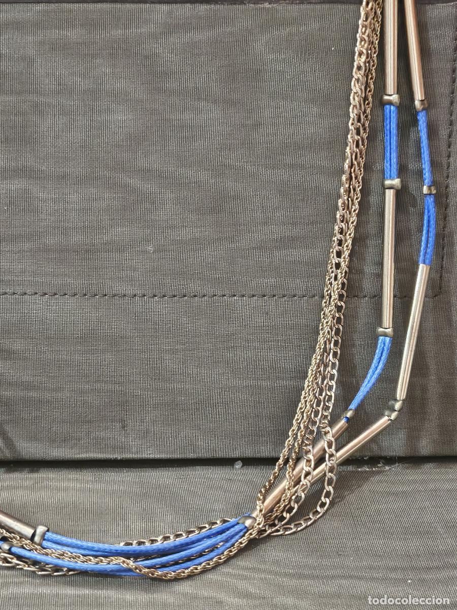 Joyeria: collar bisuteria dorado con azul - Foto 3