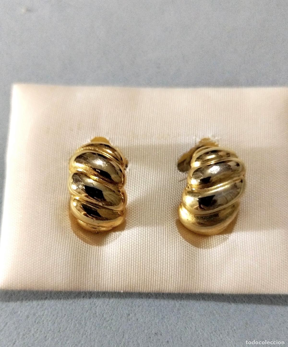 Joyeria: Pendientes dorados, cierre de clip. - Foto 1
