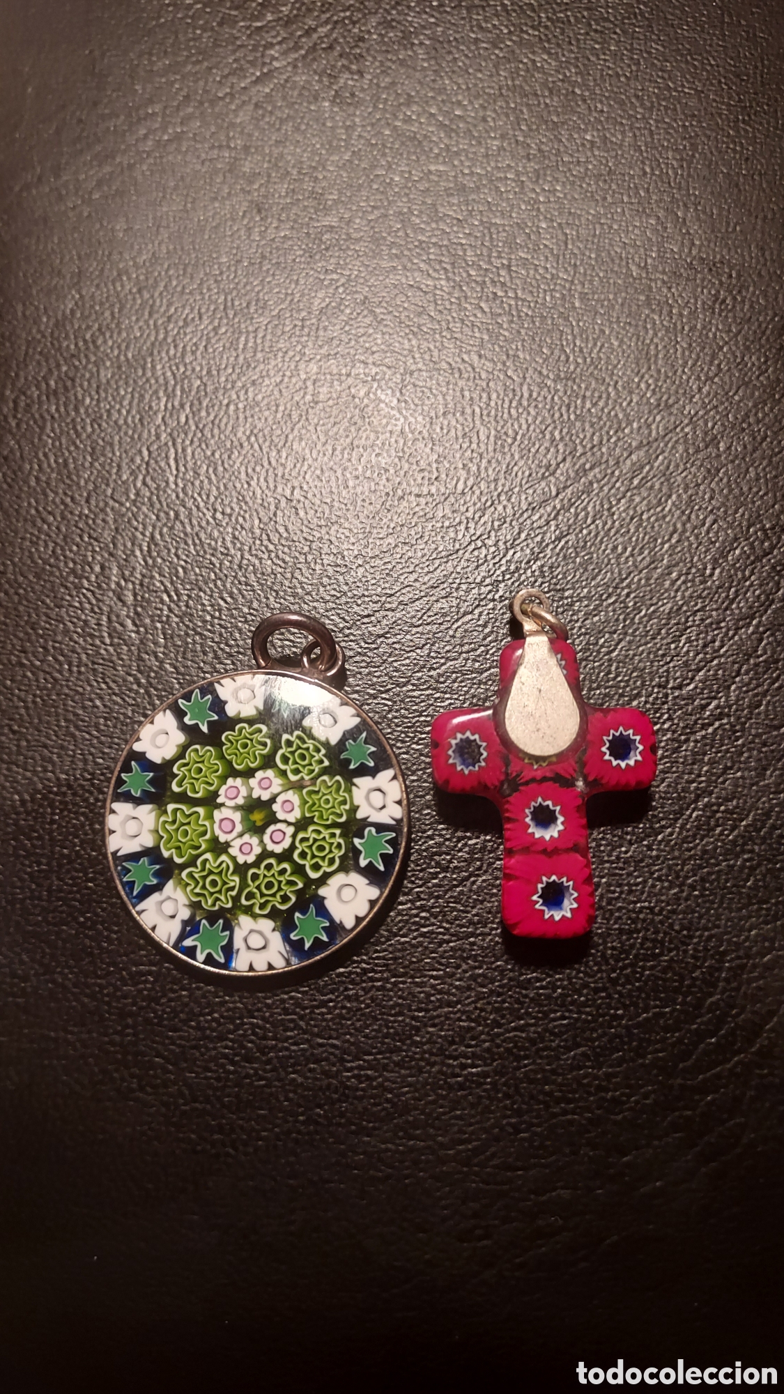 Joyeria: 2 colgantes de vidrio millefiori - Foto 2