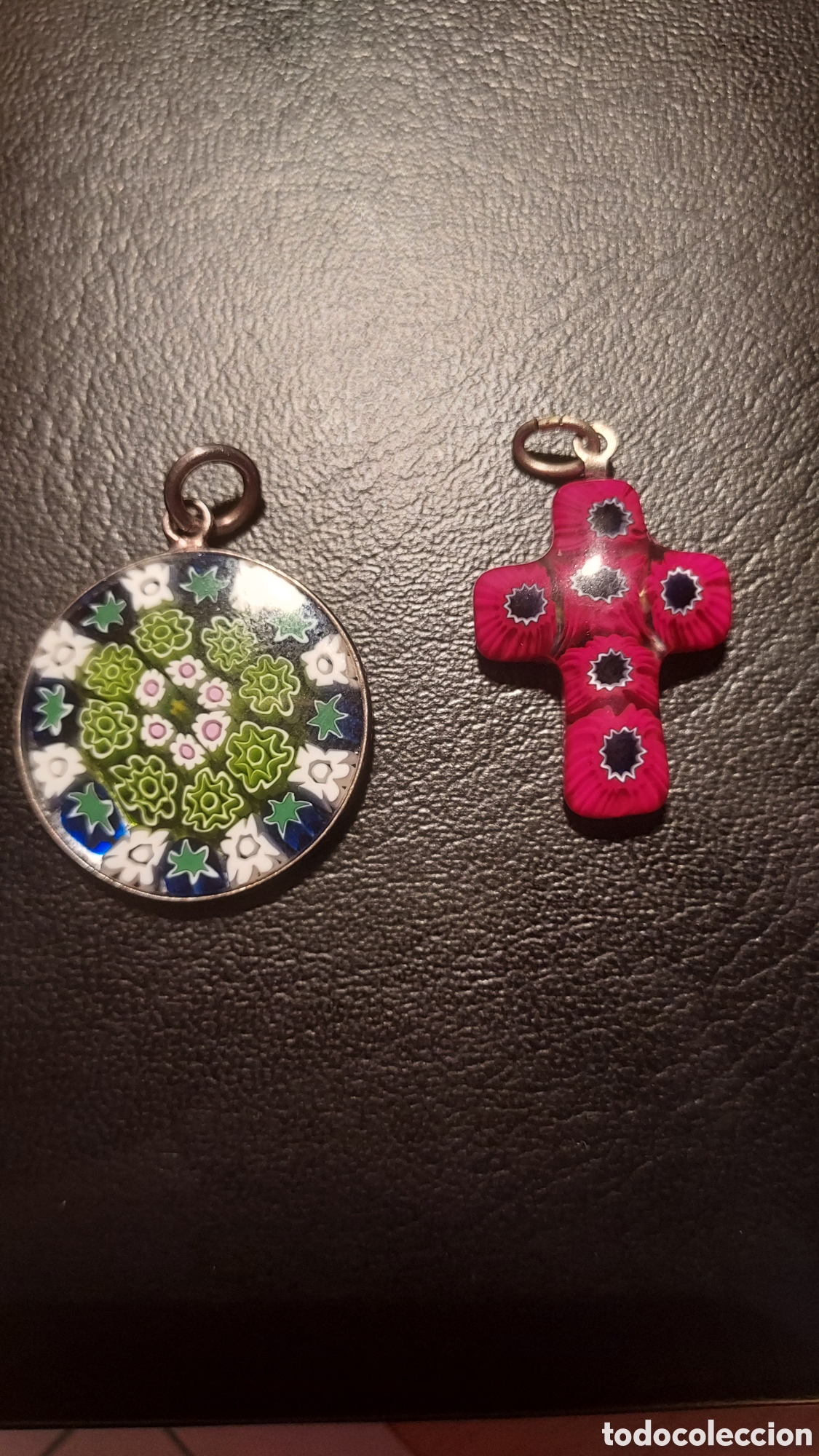 Joyeria: 2 colgantes de vidrio millefiori - Foto 1