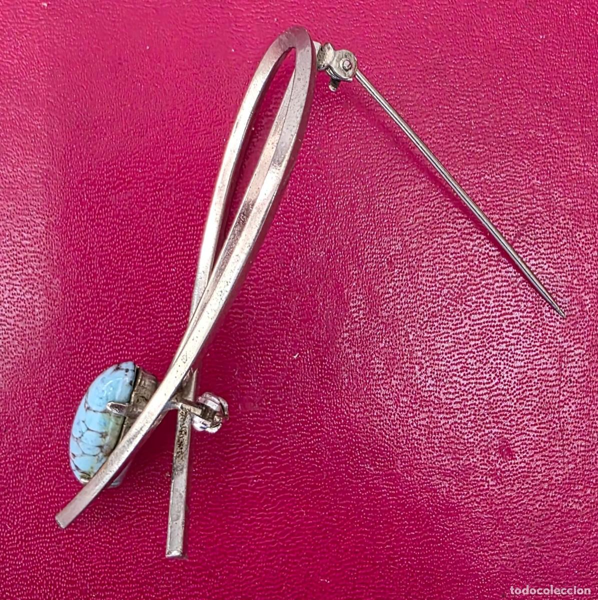 Joyeria: Broche plateado con piedra azul turquesa - Foto 3