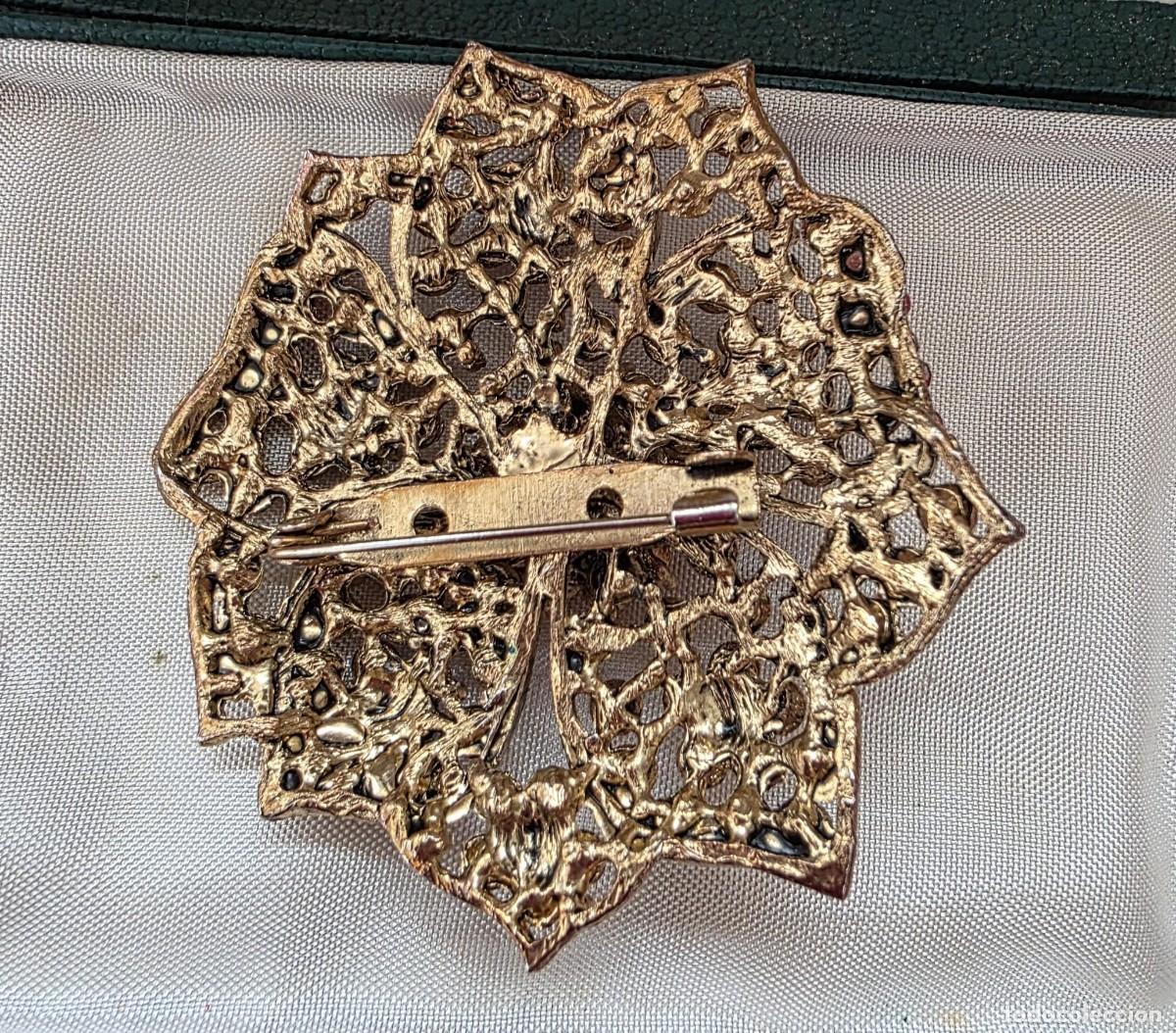 Joyeria: Broche &ldquo;Rubí-flor&rdquo; strass rojo (6,5 &times; 5,5 cm) - Foto 4
