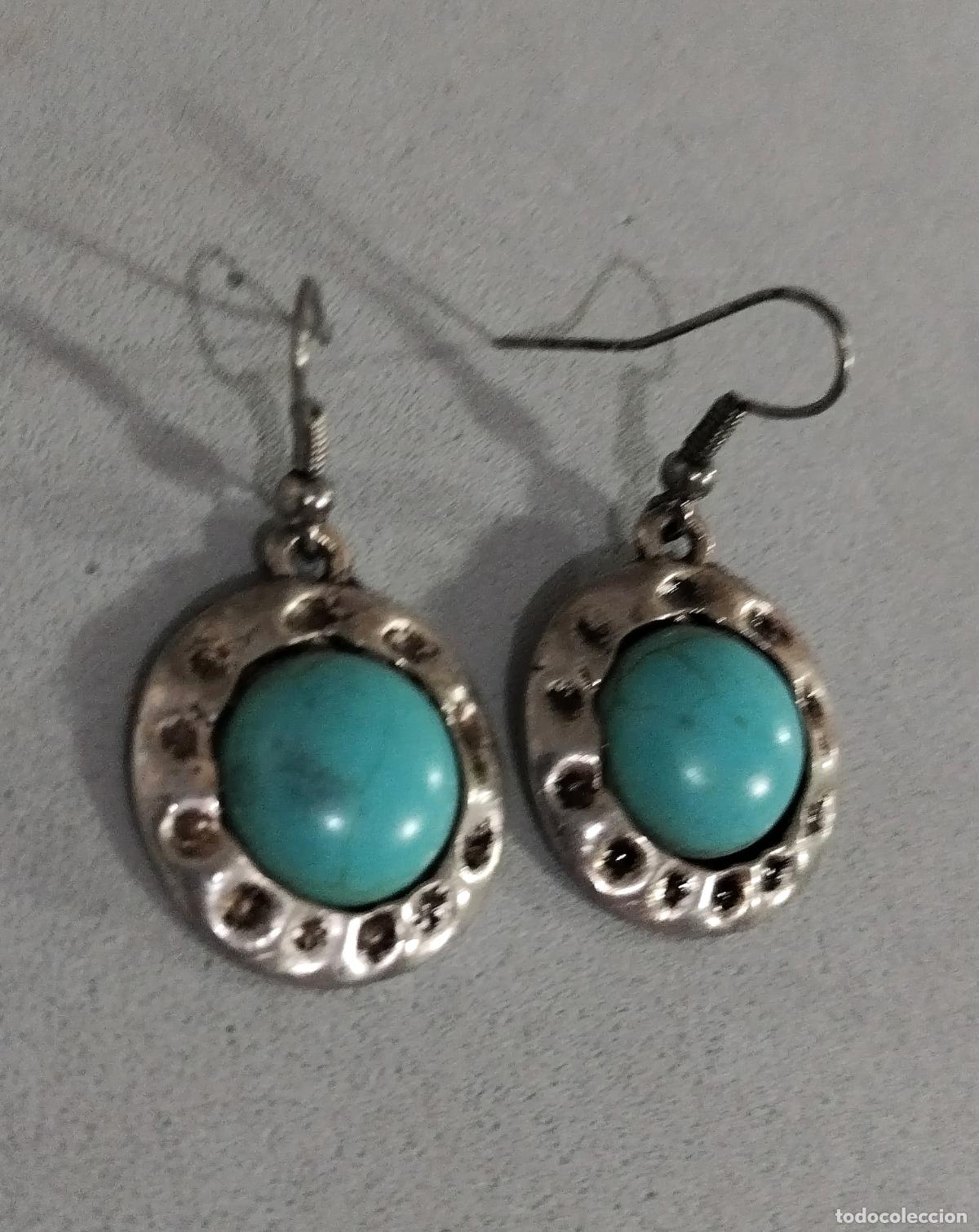 Joyeria: Pendientes plateados con piedra azul. - Foto 3