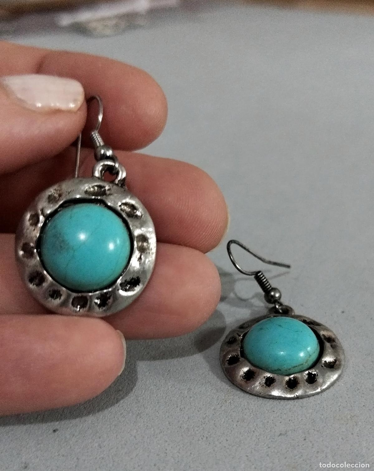 Joyeria: Pendientes plateados con piedra azul. - Foto 4