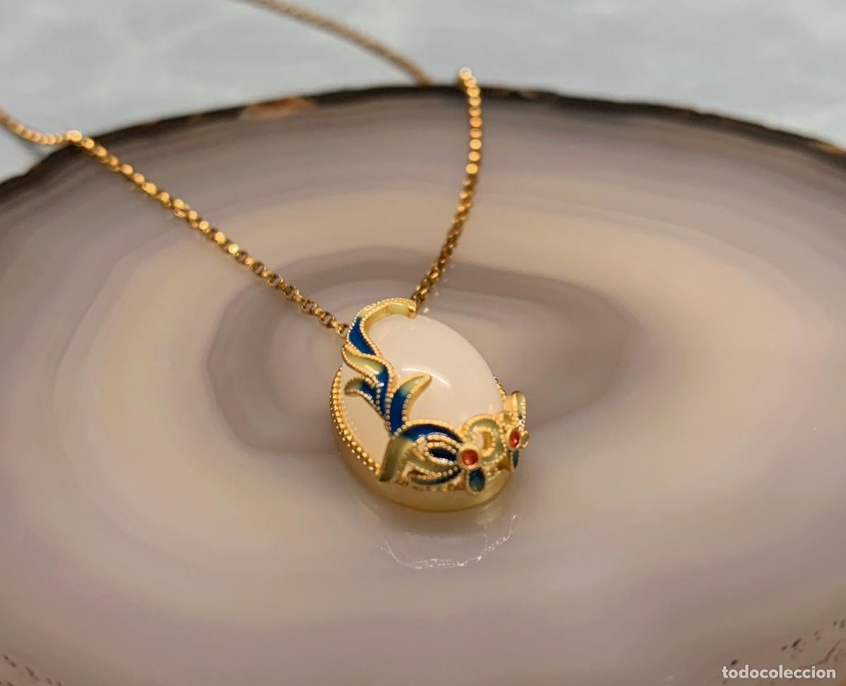 Joyeria: Colgante jade blanco chapado en oro - Foto 3