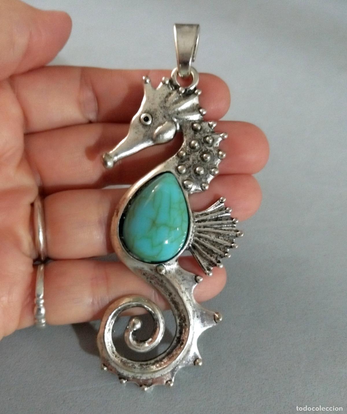 Joyeria: Colgante plateado, caballito de mar. - Foto 1