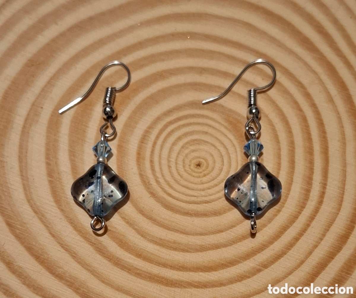 Joyeria: Pendientes bicolor azul y plateado - Foto 1