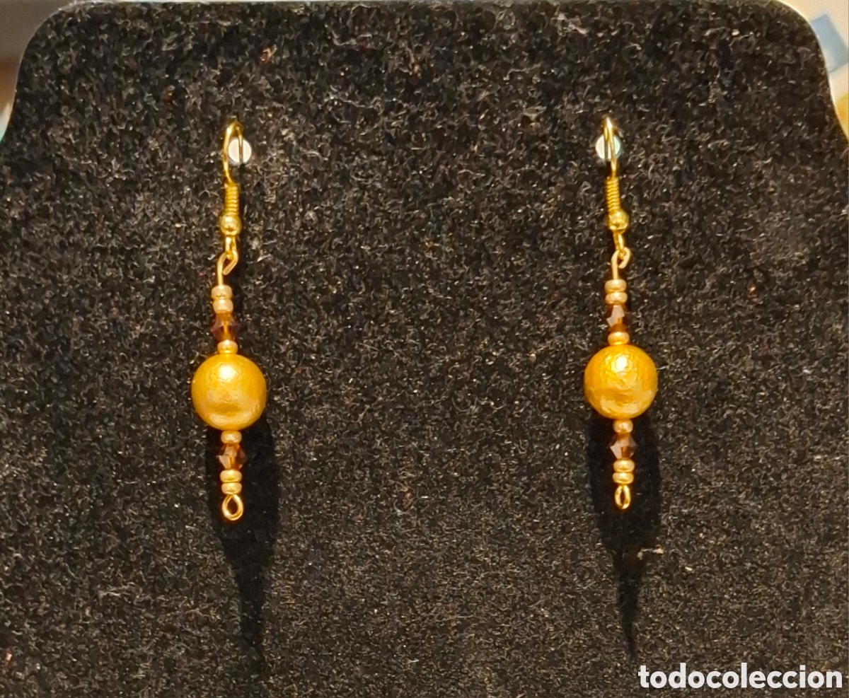Joyeria: Pendientes en tonos dorado y marr&oacute;n - Foto 4