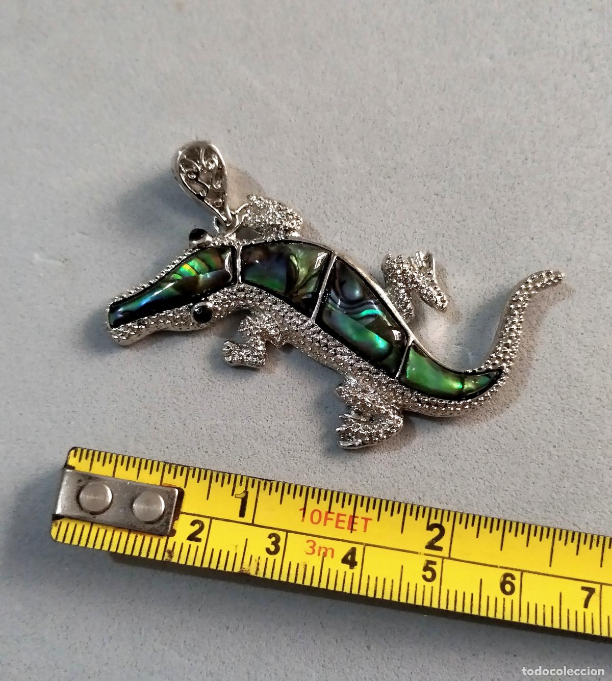 Joyeria: Colgante plateado, lagarto. - Foto 2