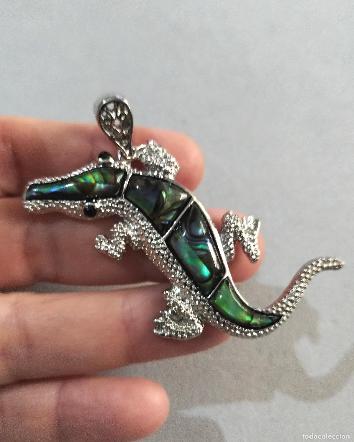 Joyeria: Colgante plateado, lagarto. - Foto 3