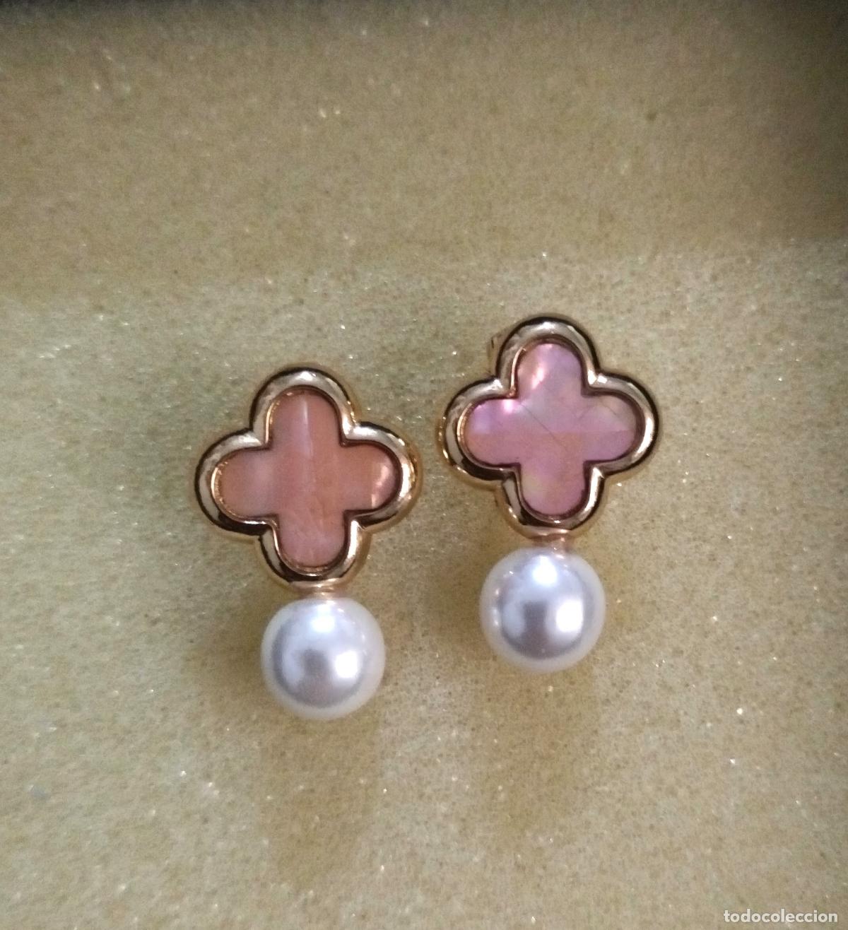 Joyeria: Pendientes dorados con perla. - Foto 1