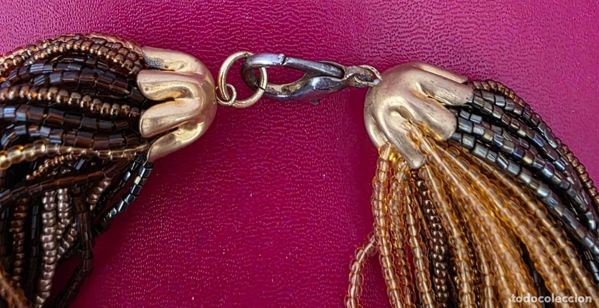 Joyeria: Collar multihilo de micro-cuentas en tonos dorado, bronce y negro &ndash; estilo &ldquo;statement&rdquo; 20CM - Foto 3