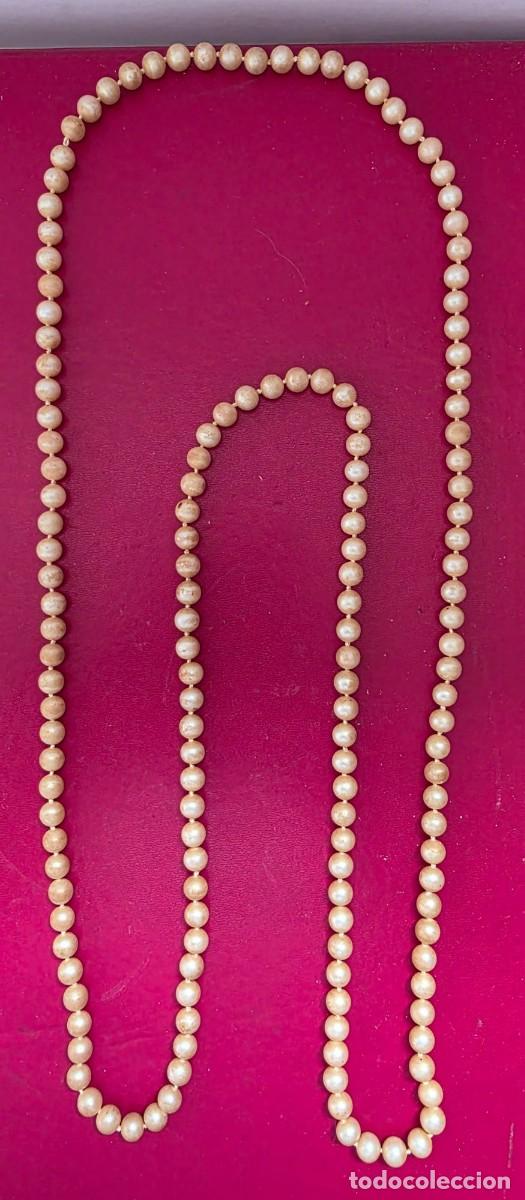 Joyeria: Collar Largo 58 cm Perlas Crema-Melocot&oacute;n - Foto 2