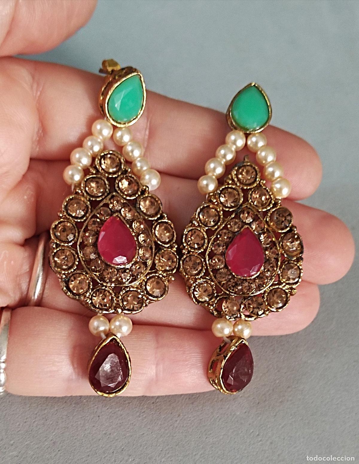 Joyeria: Pendientes bisuter&iacute;a, con colgante. - Foto 2