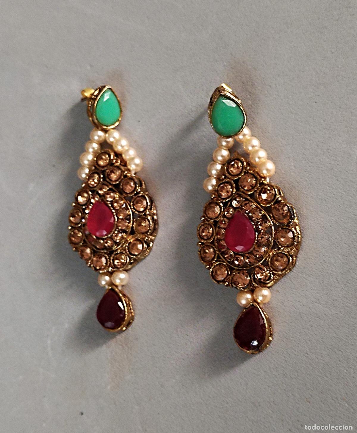 Joyeria: Pendientes bisuter&iacute;a, con colgante. - Foto 1