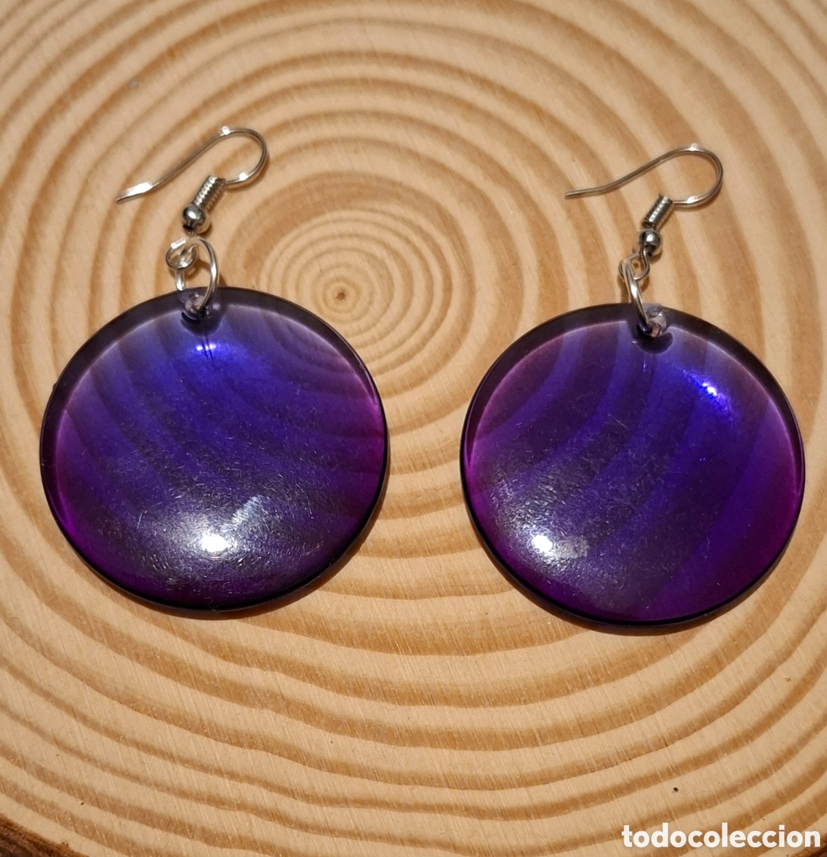 Joyeria: Pendientes redondos violetas - Foto 2
