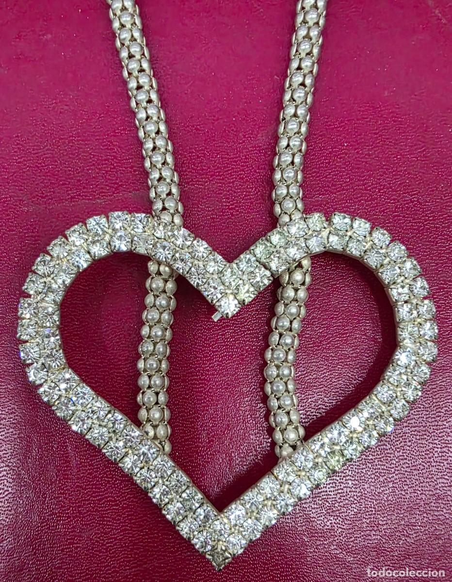 Joyeria: Collar largo coraz&oacute;n brillo con cristal &ndash; 80 cm - Foto 2