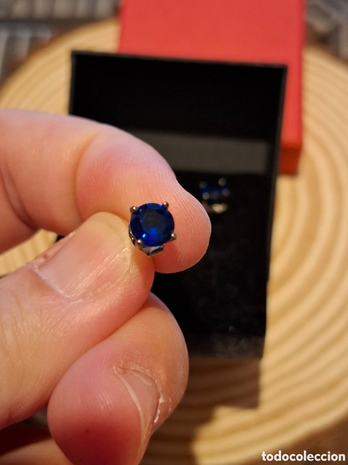 Joyeria: Preciosos pendientes azules de plata - Foto 6