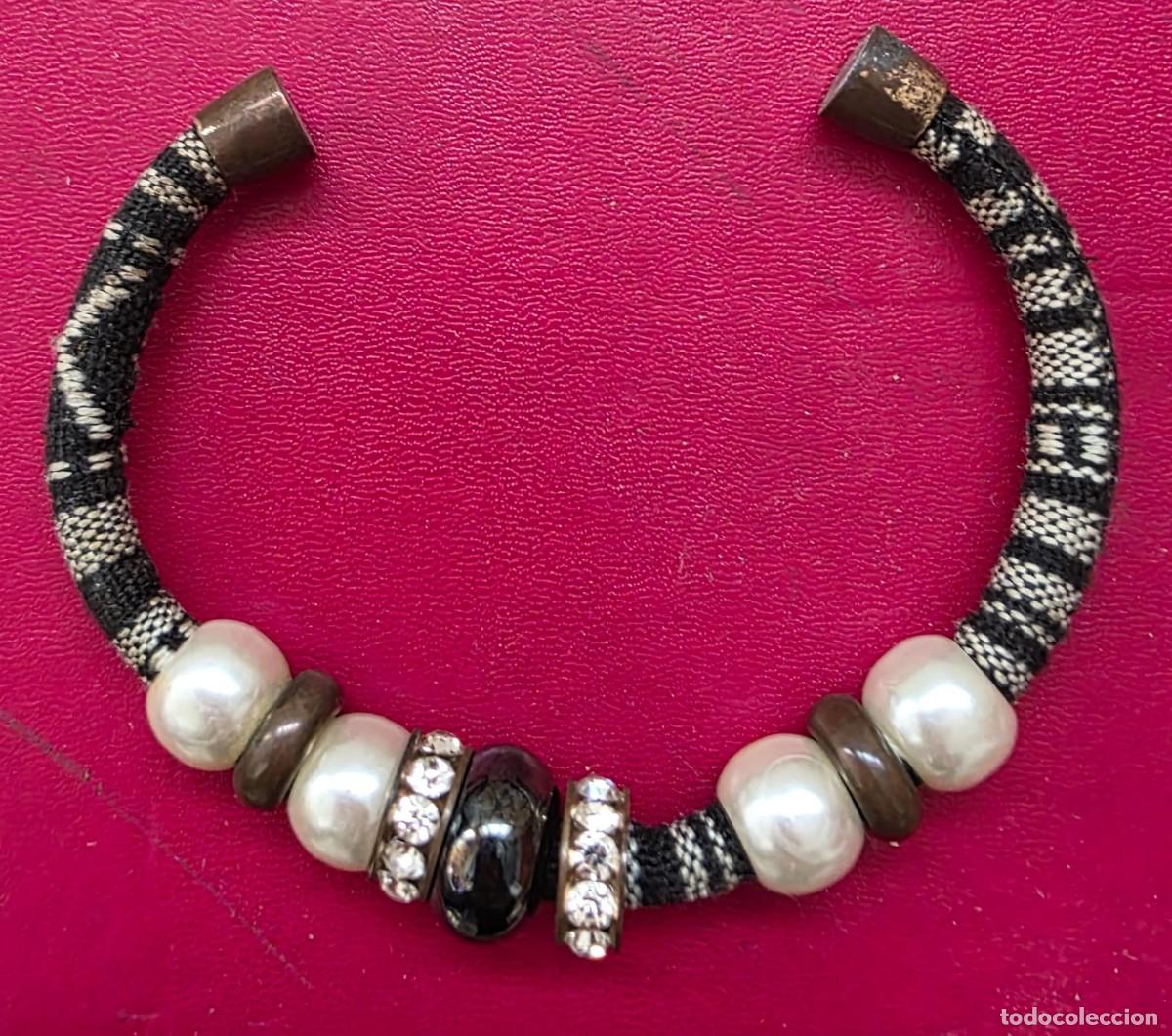 Joyeria: Pulsera estilo boho con abalorios de perlas, madera y cristales en hilo textil - Foto 2