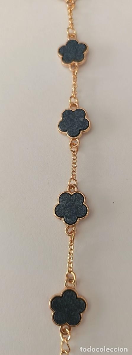 Joyeria: Pulsera dorada con flores. Regulable. - Foto 4