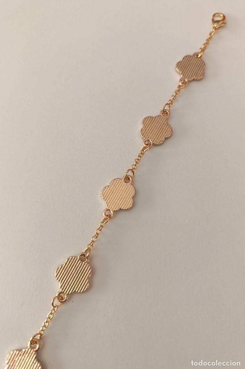 Joyeria: Pulsera dorada con flores. Regulable. - Foto 8