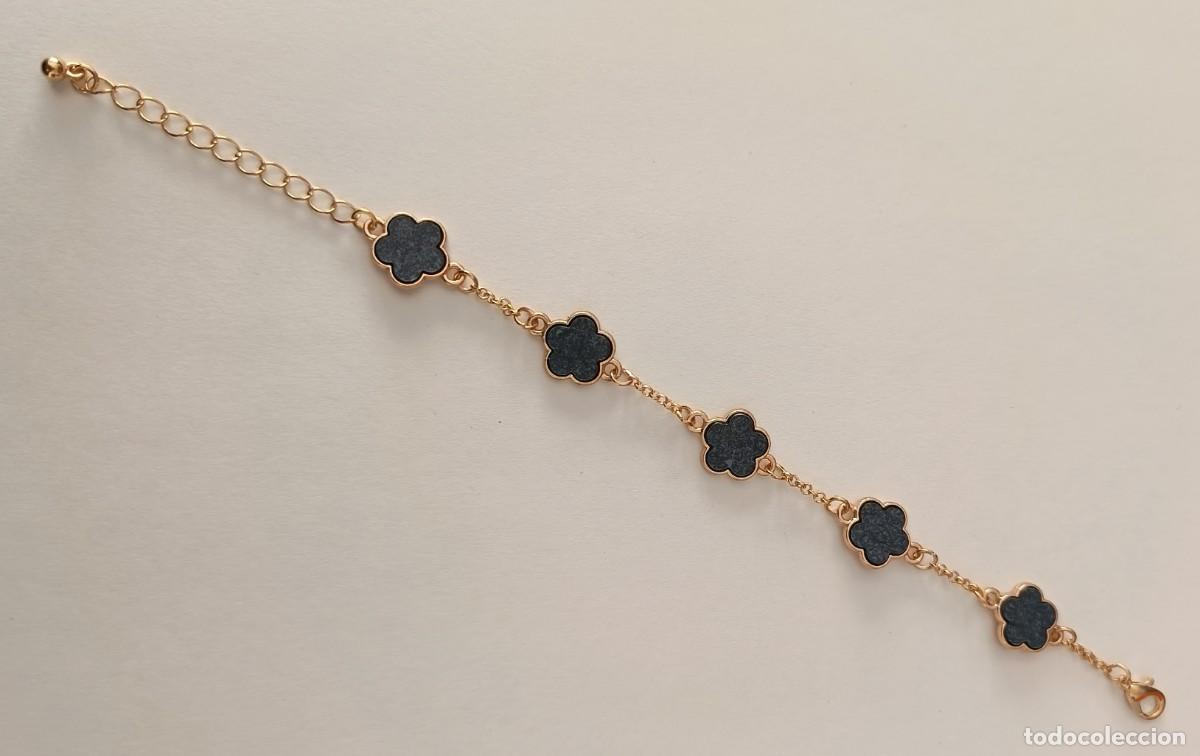 Joyeria: Pulsera dorada con flores. Regulable. - Foto 10