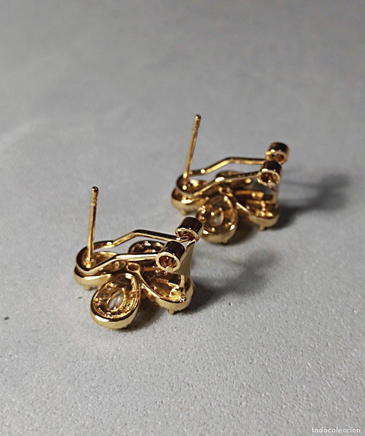Joyeria: Pendientes dorados, con circonitas, cierre de omega. - Foto 5