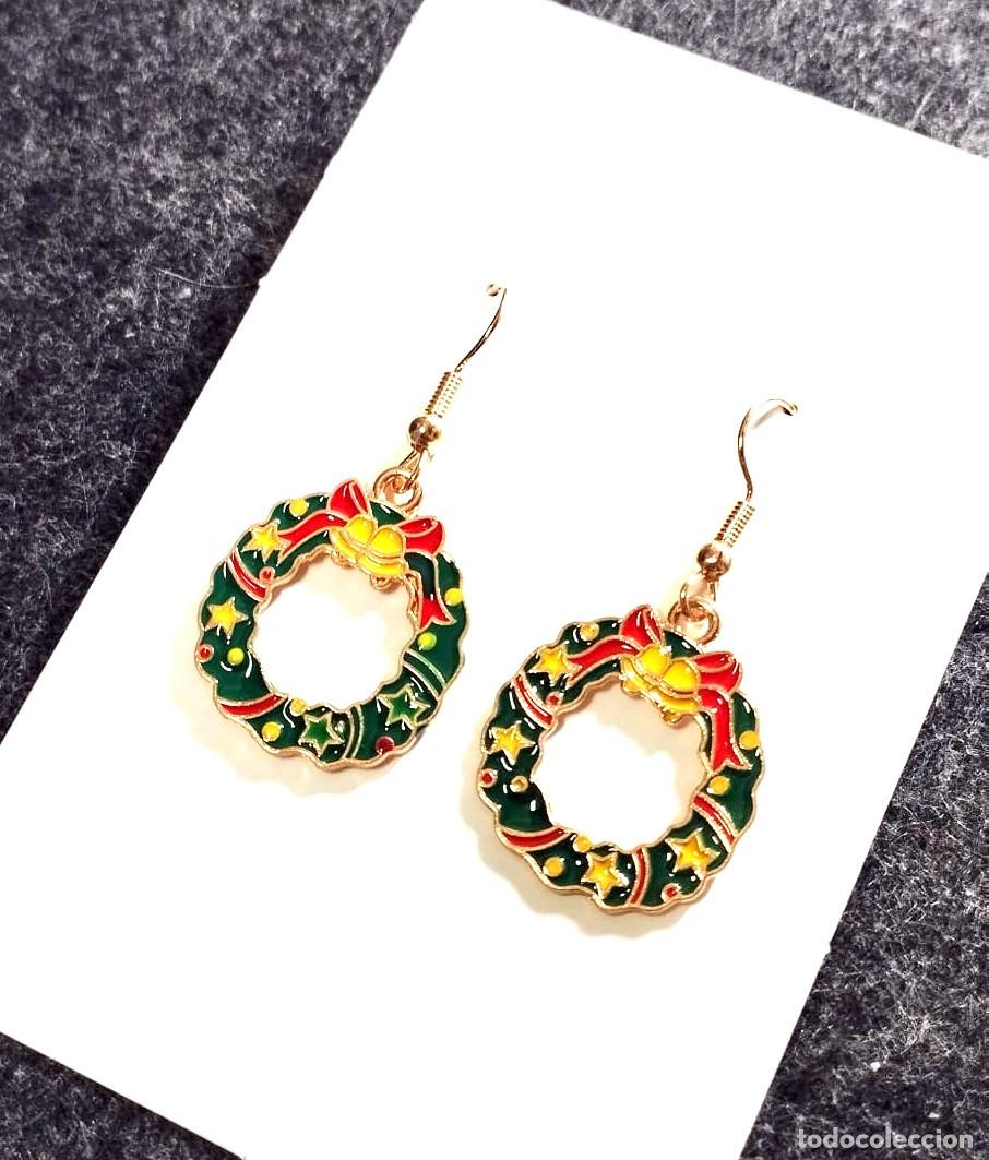 Joyeria: Pendientes navide&ntilde;os con corona de navidad , Nuevos - Foto 2