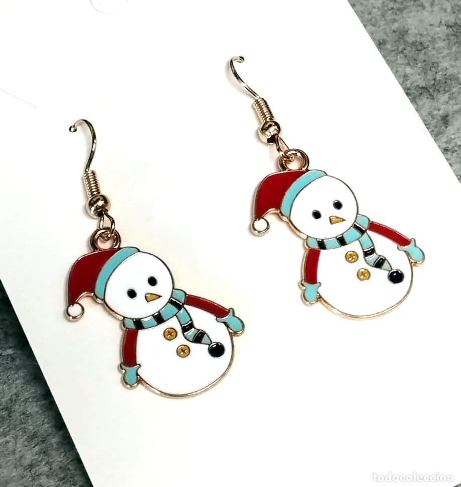 Joyeria: Pendientes navide&ntilde;os con mu&ntilde;eco de nieve, Nuevos - Foto 1