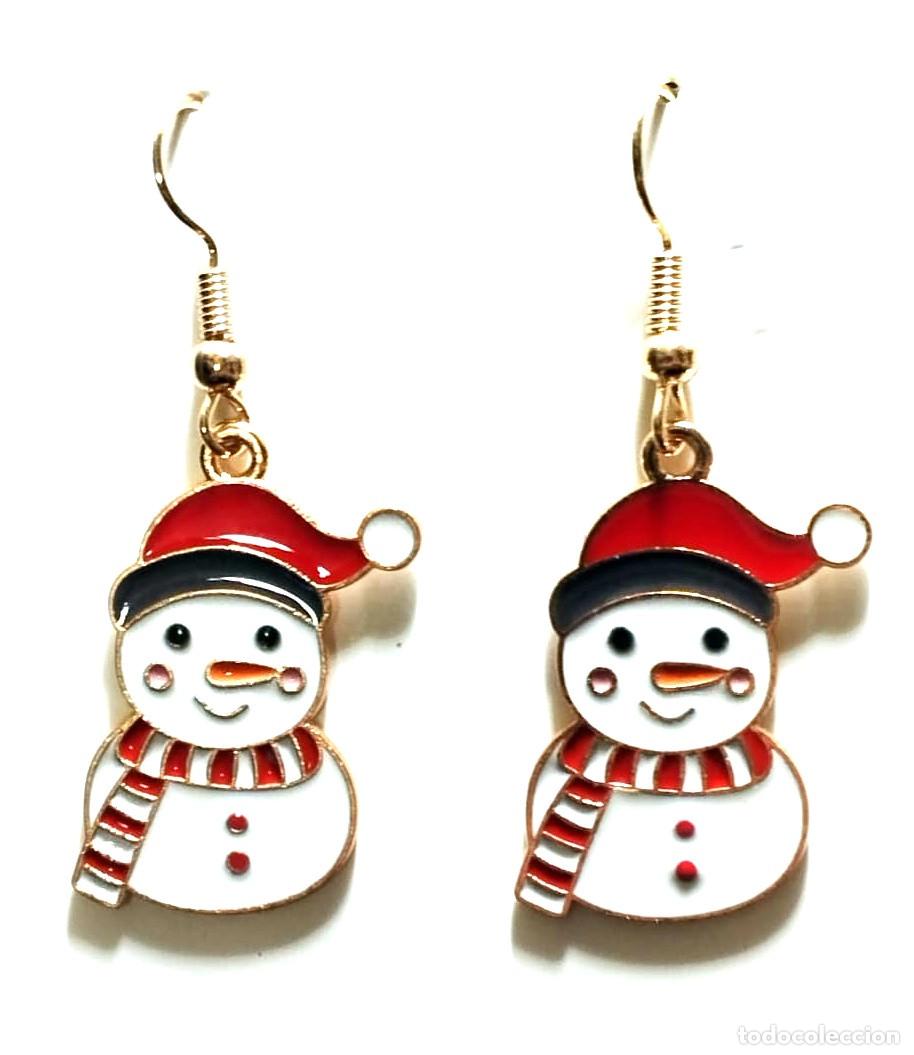 Joyeria: Pendientes navide&ntilde;os con mu&ntilde;eco de nieve, Nuevos - Foto 1