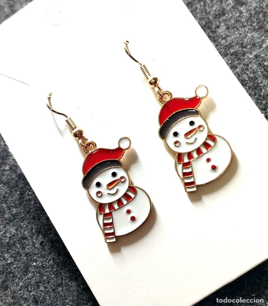 Joyeria: Pendientes navide&ntilde;os con mu&ntilde;eco de nieve, Nuevos - Foto 2