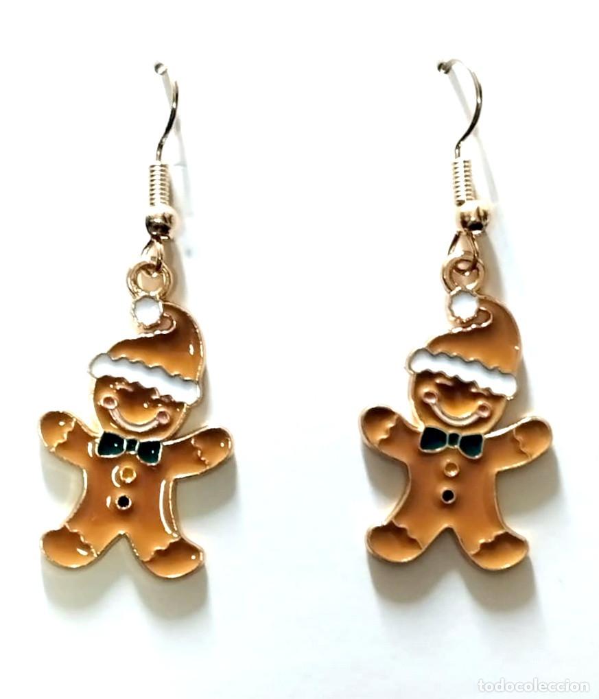 Joyeria: Pendientes navide&ntilde;os con mu&ntilde;eco de galleta navide&ntilde;o, Nuevos - Foto 1