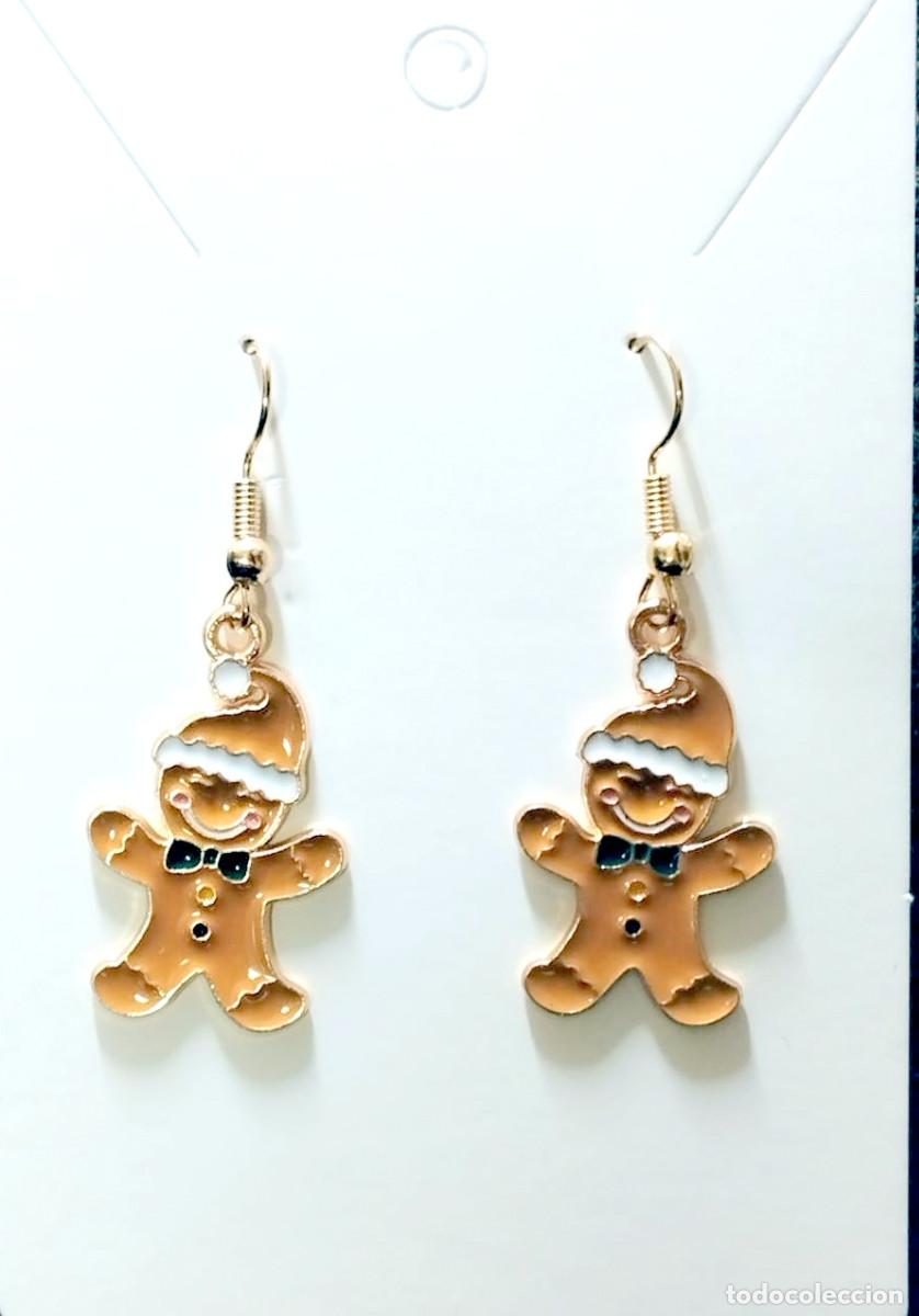 Joyeria: Pendientes navide&ntilde;os con mu&ntilde;eco de galleta navide&ntilde;o, Nuevos - Foto 3
