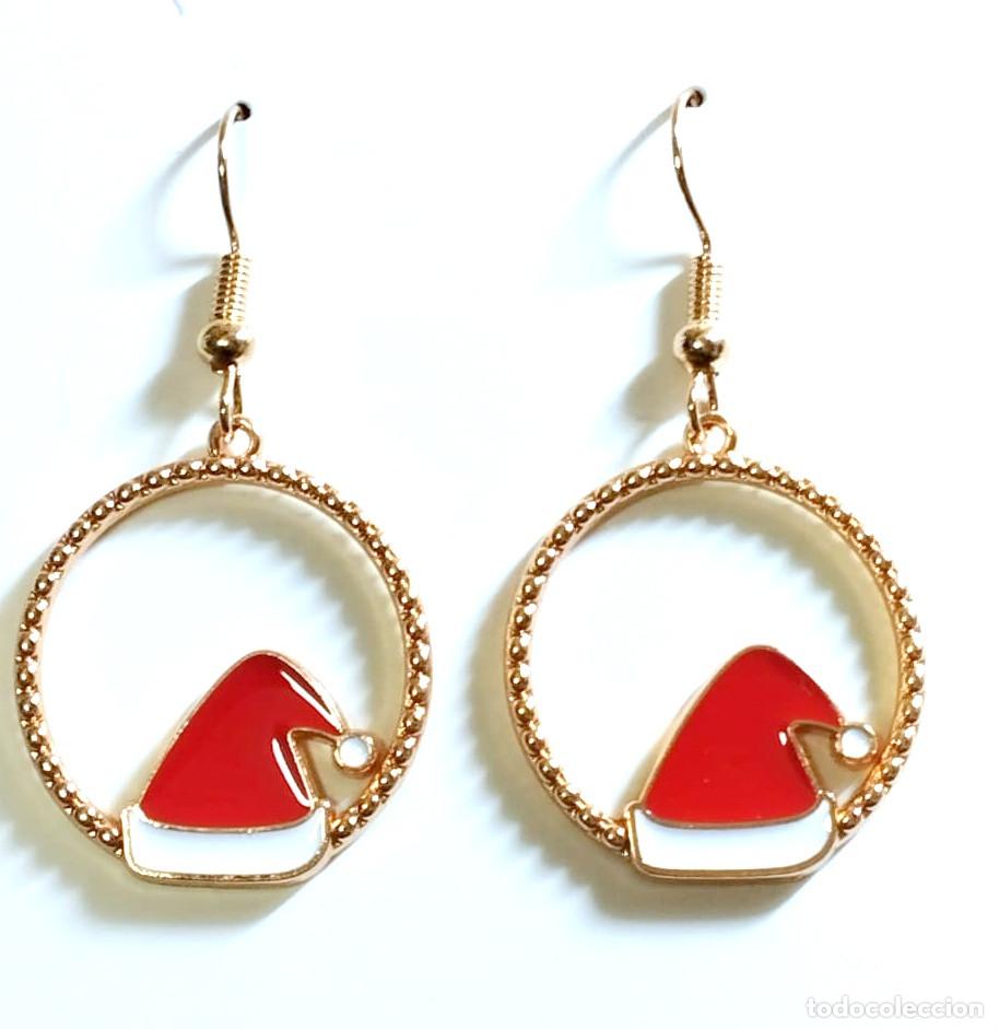Joyeria: Pendientes navide&ntilde;os con gorro de pap&aacute; Noel, Nuevos - Foto 1