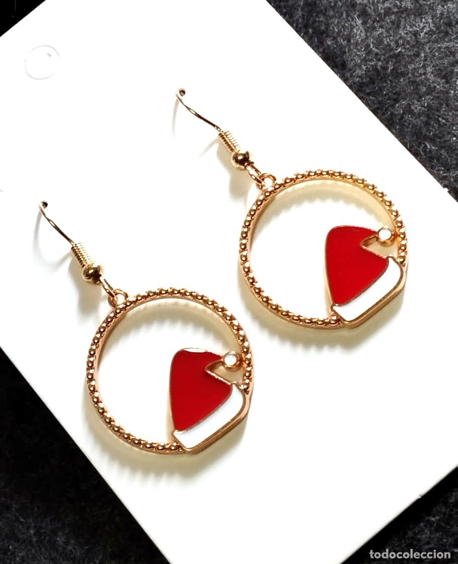 Joyeria: Pendientes navide&ntilde;os con gorro de pap&aacute; Noel, Nuevos - Foto 2
