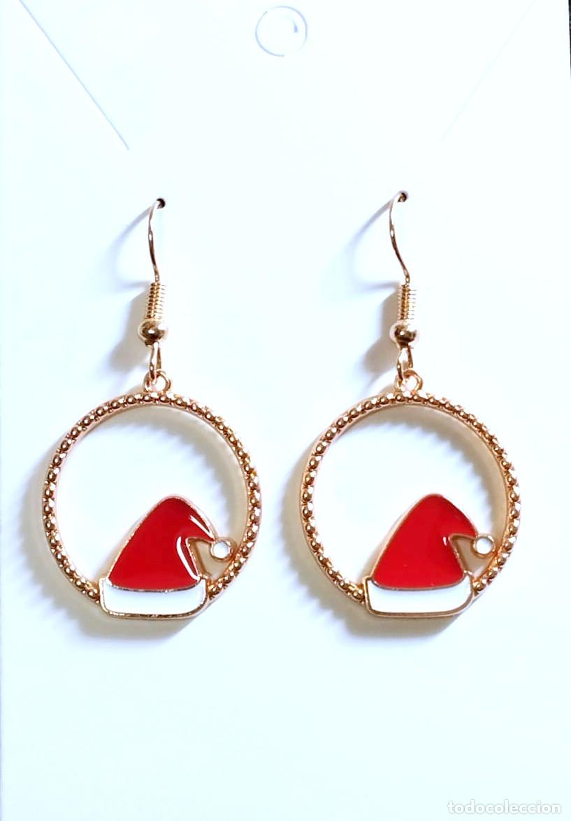 Joyeria: Pendientes navide&ntilde;os con gorro de pap&aacute; Noel, Nuevos - Foto 3