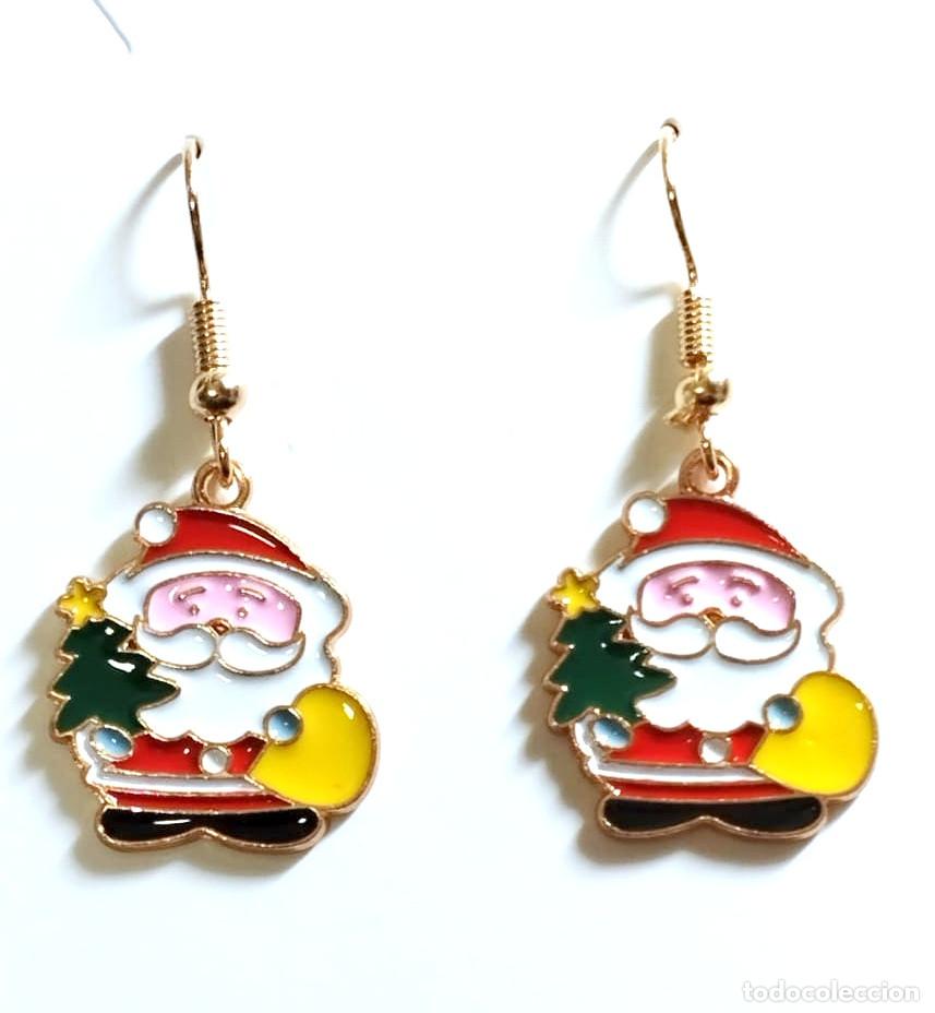 Joyeria: Pendientes navide&ntilde;os con pap&aacute; Noel, Nuevos - Foto 1