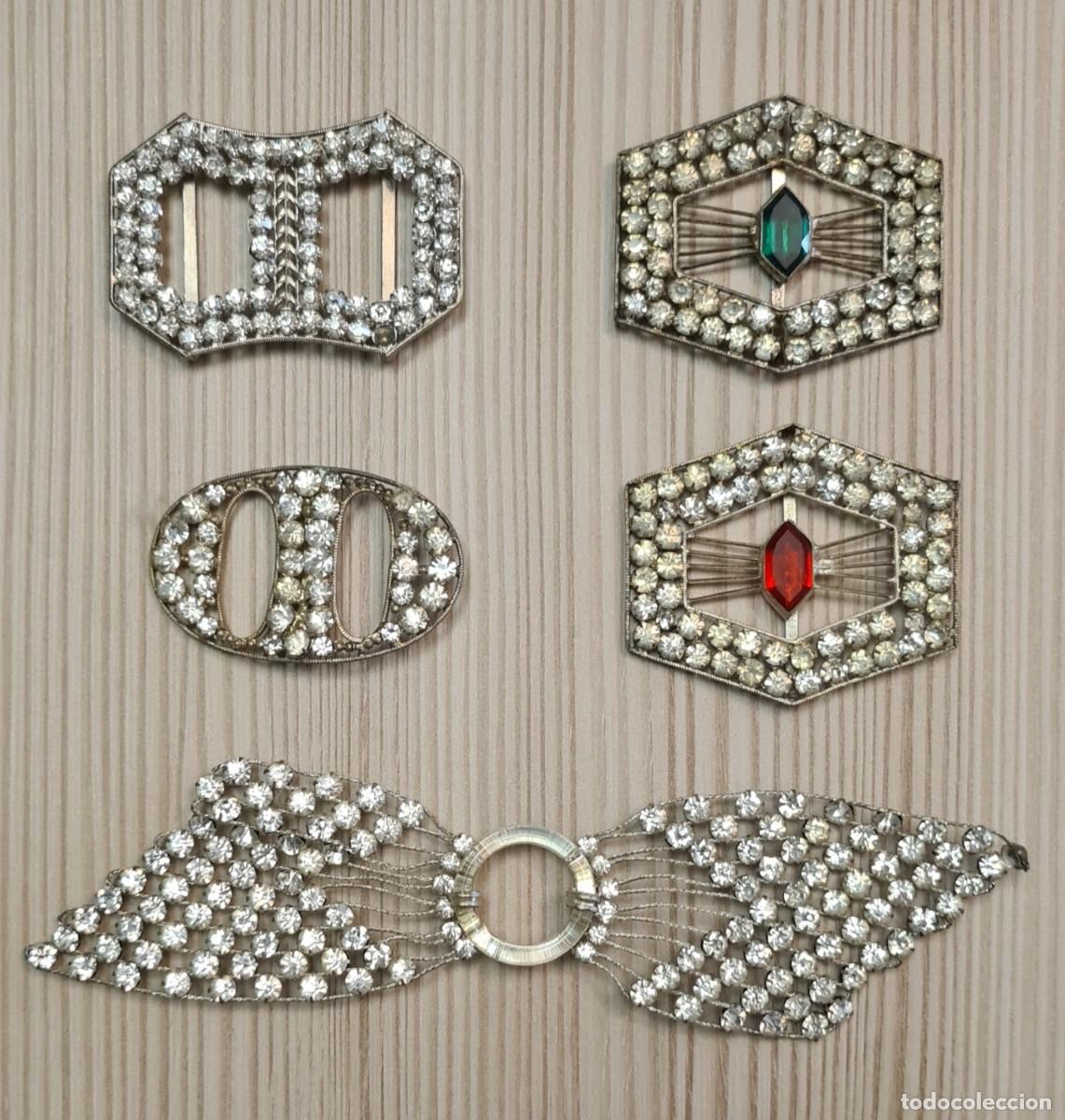 Joyeria: Lote de hebillas de strass. Finales del siglo XIX - Foto 1