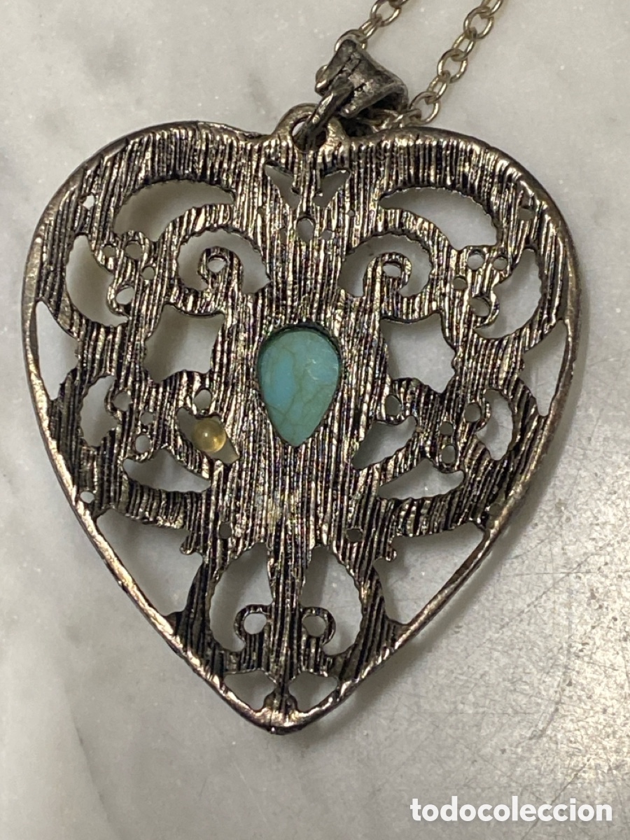Joyeria: Collar bisuter&iacute;a de coraz&oacute;n con pieza tipo turquesa - Foto 5
