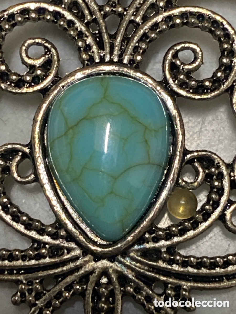 Joyeria: Collar bisuter&iacute;a de coraz&oacute;n con pieza tipo turquesa - Foto 3