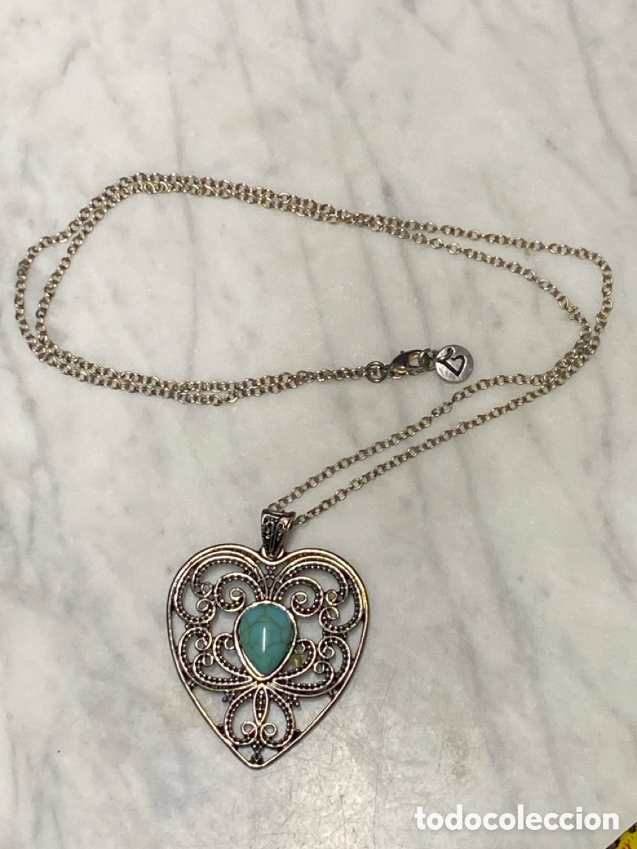 Joyeria: Collar bisuter&iacute;a de coraz&oacute;n con pieza tipo turquesa - Foto 1
