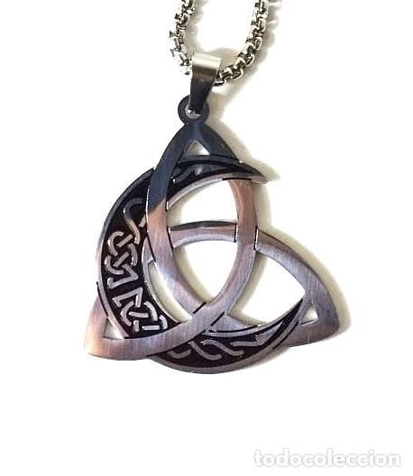 Schmuck: Colgante de protecci&oacute;n Nudo de Bruja de acero, Preparado energ&eacute;ticamente con Palo Santo, Nuevo