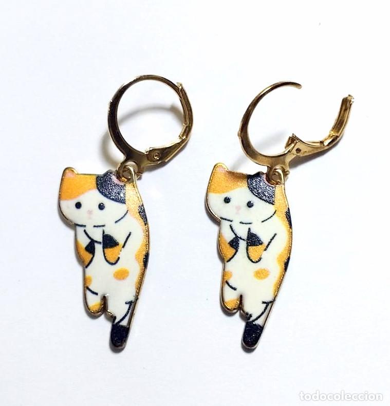 Joyeria: Pendientes gatitos color combinado, Nuevos - Foto 2
