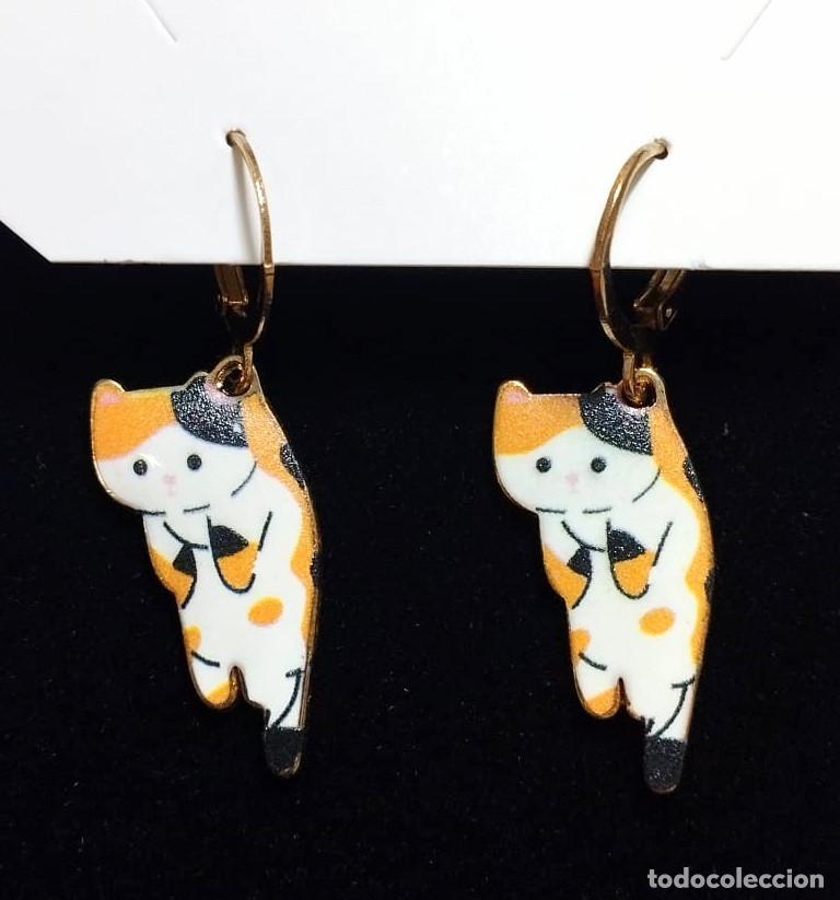 Joyeria: Pendientes gatitos color combinado, Nuevos - Foto 3