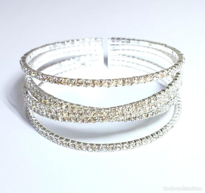 Joyeria: Brazalete color plata con cristal, Nuevo - Foto 1