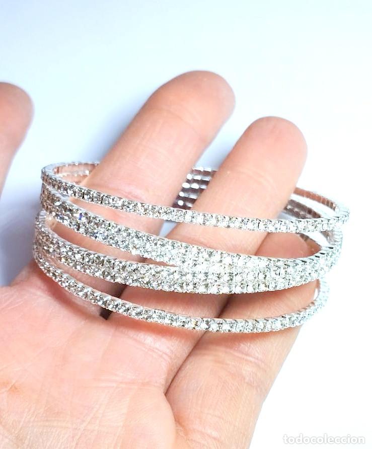 Joyeria: Brazalete color plata con cristal, Nuevo - Foto 2