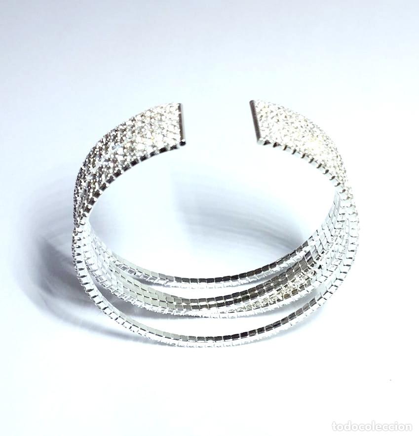 Joyeria: Brazalete color plata con cristal, Nuevo - Foto 4
