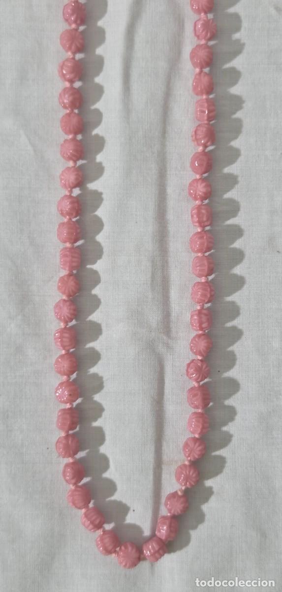 Joyeria: Collar de vidrio rosa, en forma de rosas - Foto 7