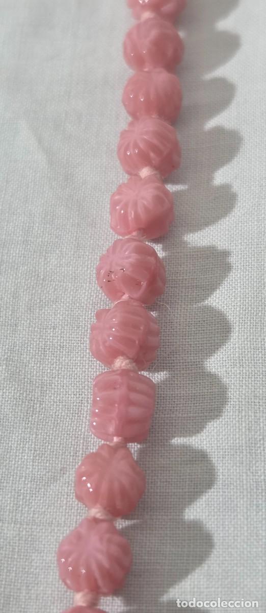 Joyeria: Collar de vidrio rosa, en forma de rosas - Foto 8